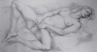 Masturbating nude, 1973